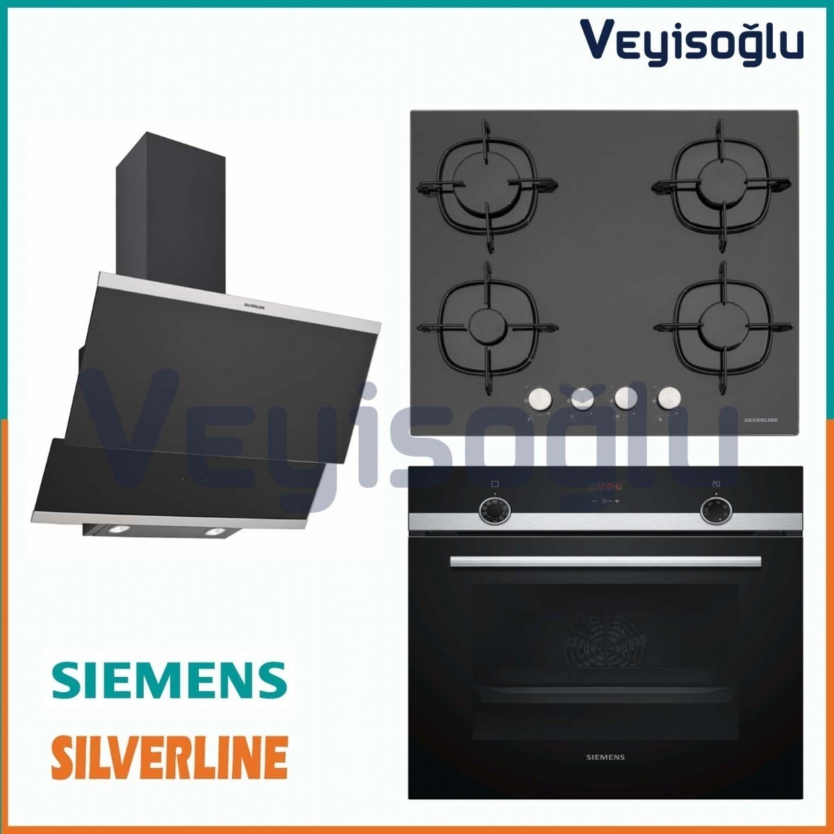  Ankastre Setler | Siemens Silverline Karma Set (Siemens HB514FBR0T-Silverline CS5436B01 Ocak-Silverline 3420 Classy Davlumbaz) | KRM1 |  | 